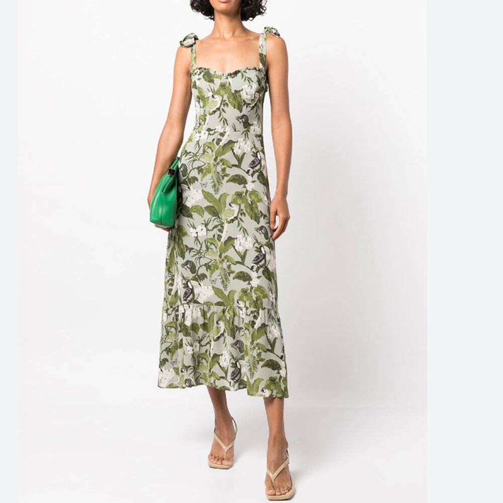 Reformation Nikita Tropical Print Dress - Size 6 - New Without Tags